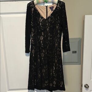NYDJ Black Lace Long Sleeve Dress